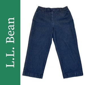LLL Bean Vintage 80s 90s Classic Fit Dark Wash Crop Jeans Capris (sz 12)